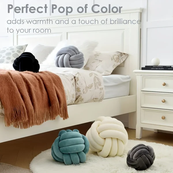 Knot Ball Cushion – Soft Round Decorative Pillow for Cozy Modern Interiors