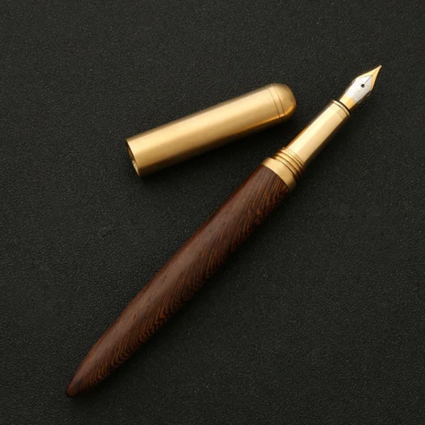 kf-S070aae1a1e4e4851a972543c0e2b10fa1 Luxury Wooden Fountain Pen – 0.5mm Bronze Calligraphy & Writing Gift