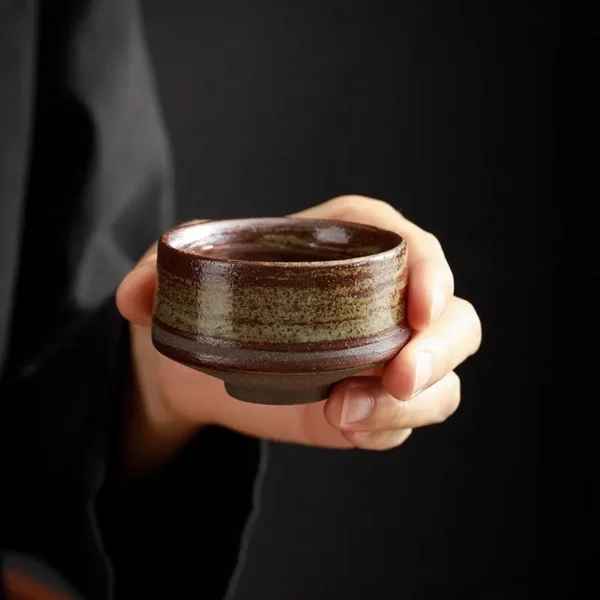 kf-S1370c17668ab42bb861e15be6f15c6deI Japanese Tea Bowl Set – 5 Handmade Ceramic Cups with Gift Box | Wabi-Sabi Zen Style Decor