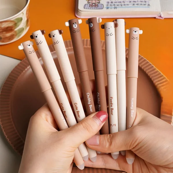 kf-S2284944f567d462b9cabe4211293f8f9b Erasable Gel Pens – Cute Bear Set (4 pcs, 0.5mm, Black & Blue Ink)