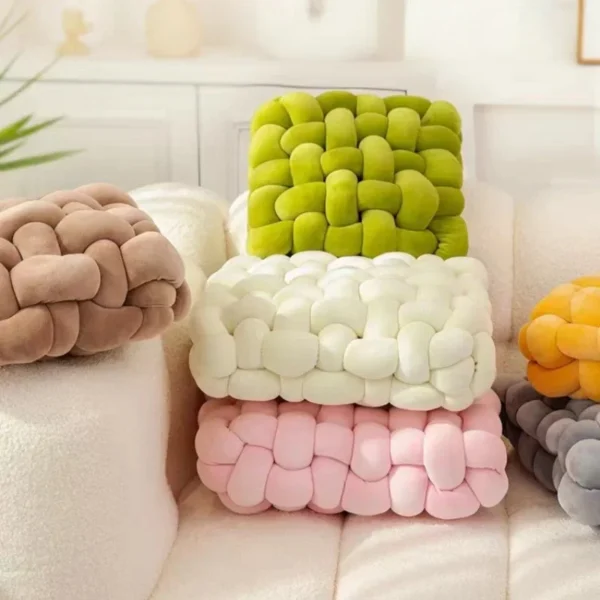 Cozy Aesthetic Knot Pillow – Soft Plush for Bed or Couch